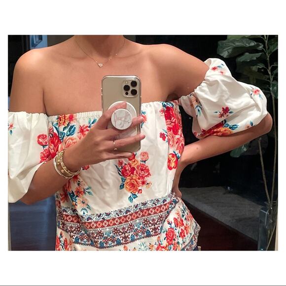 MISA Los Angeles Renata Floral Off the Shoulder Top - Picture 2 of 7